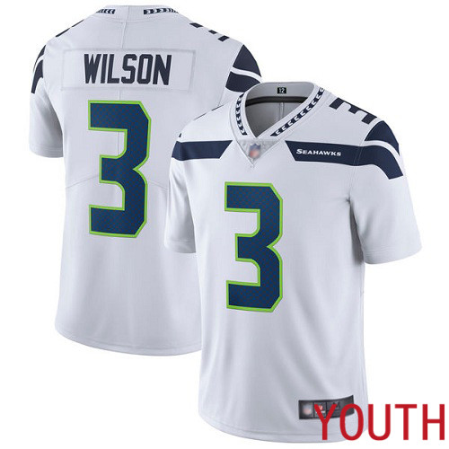 Seattle Seahawks Limited White Youth Russell Wilson Road Jersey NFL Football 3 Vapor Untouchable